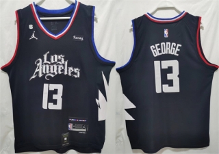 Los Angeles Clippers #13 Paul George Black Stitched Jersey