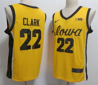 Iowa Hawkeyes #22 Caitlin Clark Yellow Stitched Jersey