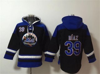New York Mets #39 Edwin Díaz Black Blue Ageless Must-Have Lace-Up Pullover Hoodie