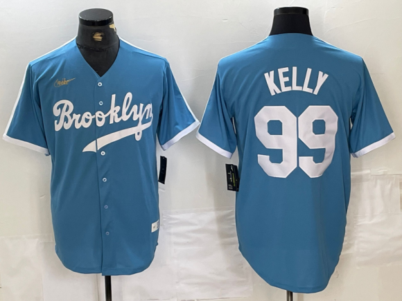 Los Angeles Dodgers #99 Joe Kelly Betts blue throwback jersey