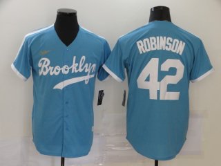 Los Angeles Dodgers #42 Jackie Robinson blue throwback jersey
