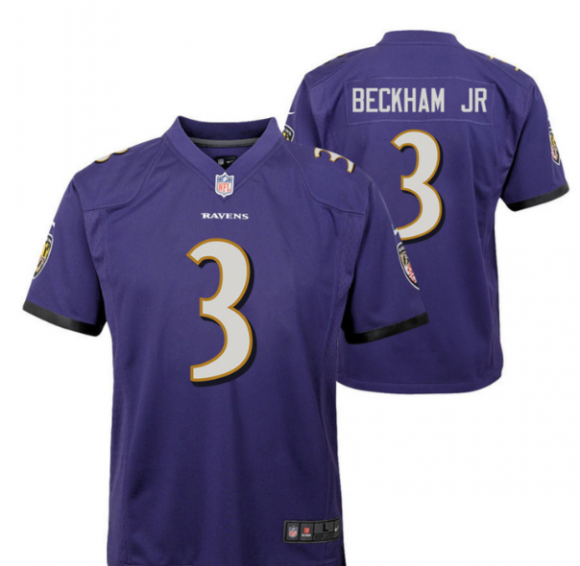 Odell Beckham Jr. 3 Baltimore Ravens Youth purple jersey