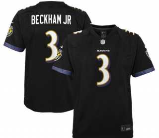 Odell Beckham Jr. 3 Baltimore Ravens Youth black jersey