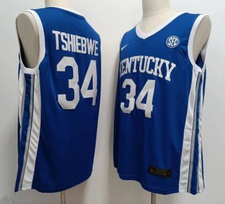 Kentucky Wildcats #34 Oscar Tshiebwe Blue Stitched Jersey