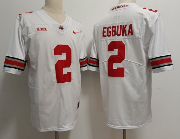 Ohio State Buckeyes #2 Emeka Egbuka White Vapor Limited Stitched Jersey