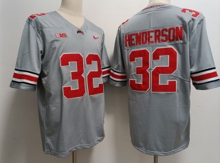 Ohio State Buckeyes #32 TreVeyon Henderson Gray 2023 F.U.S.E. Limited Stitched Jersey