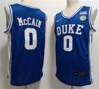 Duke Blue Devils #0 Jared McCain Blue Stitched Basketball Jersey