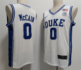 Duke Blue Devils #0 Jared McCain White Stitched Basketball Jersey