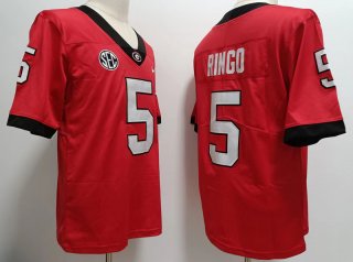 Georgia Bulldogs #5 red Stitched Jersey