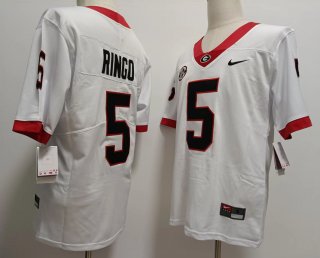 Georgia Bulldogs #5 White Stitched Jersey