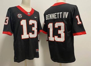 Georgia Bulldogs #13 BENNETT black College Football Stitched Jersey