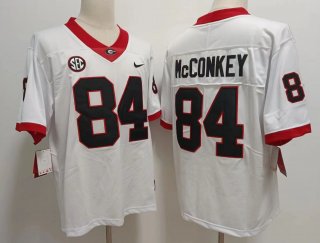 Georgia Bulldogs #84 Ladd McConkey White Stitched Jersey