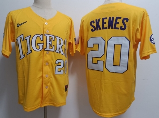 LSU Tigers #20 Paul Skenes Gold 2023 Stitched Baseball Jersey