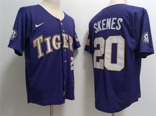 LSU Tigers #20 Paul Skenes Purple Stitched Baseball Jersey