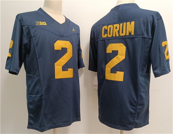 Michigan Wolverines #2 Blake Corum Navy Stitched Jersey