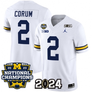 Michigan Wolverines #2 Blake Corum White 2024 F.U.S.E. With 2023 National