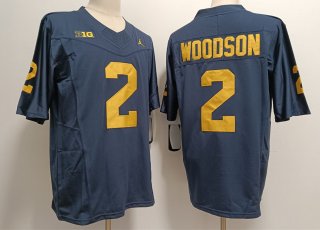 Michigan Wolverines #2 woodson navy F.U.S.E jersey