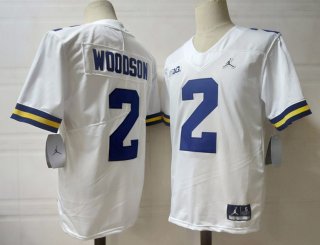 Michigan Wolverines #2 woodson white F.U.S.E jersey