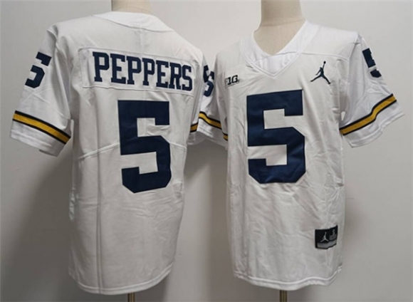 Michigan Wolverines #5 Jabrill Peppers White Stitched Jersey