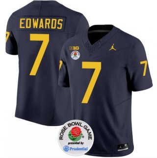 Michigan Wolverines #7 Donovan Edwards 2023 F.U.S.E. Navy Blue Rose Bowl Patch
