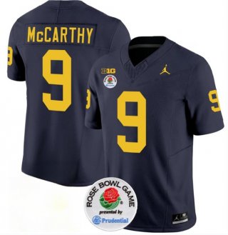 Michigan Wolverines #9 J.J. McCarthy 2023 F.U.S.E. Navy Blue Rose Bowl Patch