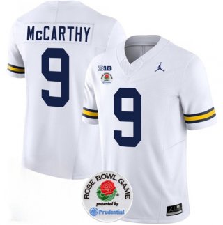 Michigan Wolverines #9 J.J. McCarthy 2023 F.U.S.E. White Rose Bowl Patch Stitched