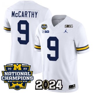Michigan Wolverines #9 J.J. McCarthy White 2024 F.U.S.E. With 2023 National
