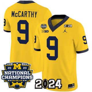 Michigan Wolverines #9 J.J. McCarthy Yellow 2024 F.U.S.E. With 2023 National