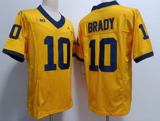 Michigan Wolverines #10 Tom Brady gold F.U.S.E jersey
