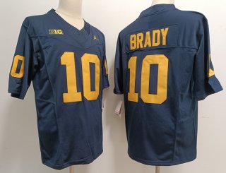 Michigan Wolverines #10 Tom Brady navy F.U.S.E jersey