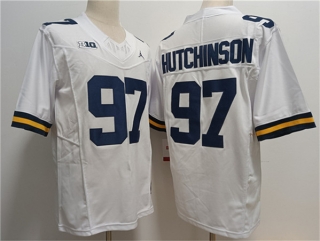 Michigan Wolverines #97 Aidan Hutchinson White 2023 F.U.S.E. Stitched Jersey