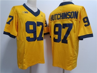 Michigan Wolverines #97 Aidan Hutchinson Yellow Stitched Jersey