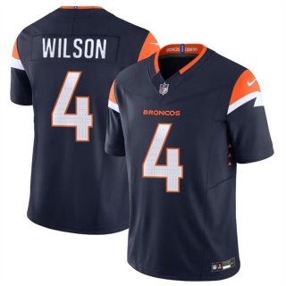 Denver Broncos #4 Zach Wilson Navy 2024 F.U.S.E. AlternateVapor Limited Football