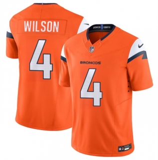 Denver Broncos #4 Zach Wilson Orange 2024 F.U.S.E. Vapor Limited Football Stitched