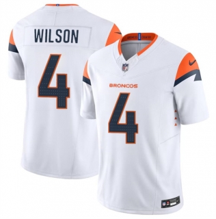 Denver Broncos #4 Zach Wilson White 2024 F.U.S.E. Vapor Limited Football Stitched