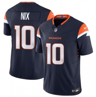 Denver Broncos #10 Bo Nix Navy 2024 Draft F.U.S.E. Alternate Vapor Limited Football