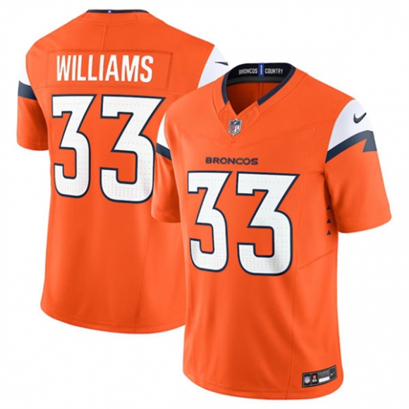 Denver Broncos #33 Javonte Williams Orange 2024 F.U.S.E. Alternate Vapor Limited