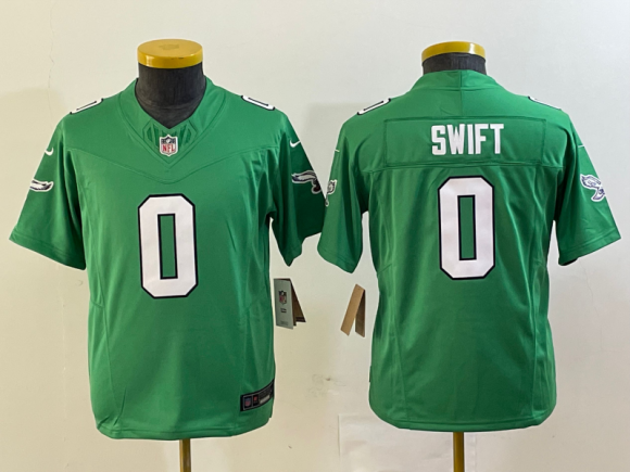 Eagles #0 Swift Green 2023 F.U.S.E. youth jersey