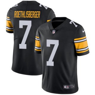 Youth Pittsburgh Steelers #7 Ben Roethlisberger Black Vapor Untouchable Limited Stitched