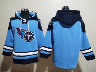 Tennessee Titans Blank Blue Lace-Up Pullover Hoodie