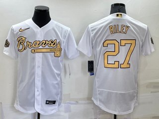 Atlanta Braves #27 Austin Riley 2022 All-Star White Flex Base Stitched Baseball Jersey