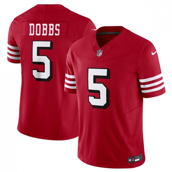 San Francisco 49ers #5 Josh Dobbs New Red 2024 F.U.S.E. Vapor Untouchable