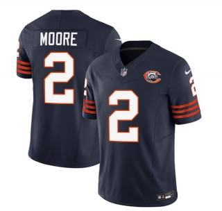 Chicago Bears #2 DJ Moore Navy 2023 F.U.S.E. Throwback Limited Football