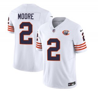 Chicago Bears #2 DJ Moore White 2023 F.U.S.E. Throwback Limited Football