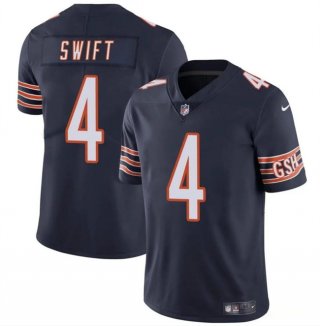 Chicago Bears #4 D’Andre Swift Navy Vapor Football Stitched Jersey