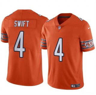 Chicago Bears #4 D’Andre Swift Orange Vapor Football Stitched Jersey