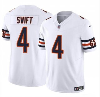 Chicago Bears #4 D’Andre Swift White 2023 F.U.S.E. Vapor Football Stitched Jersey