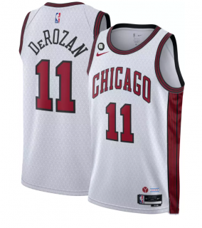 Chicago Bulls #11 DeMar DeRozan White 2022-23 City Edition With NO.6 Patch Stitched - 副本