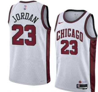 Chicago Bulls #23 Michael Jordan White 2022-23 City Edition Stitched Basketball