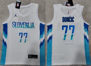 Dallas Mavericks #77 Luka Doncic White Stitched Jersey